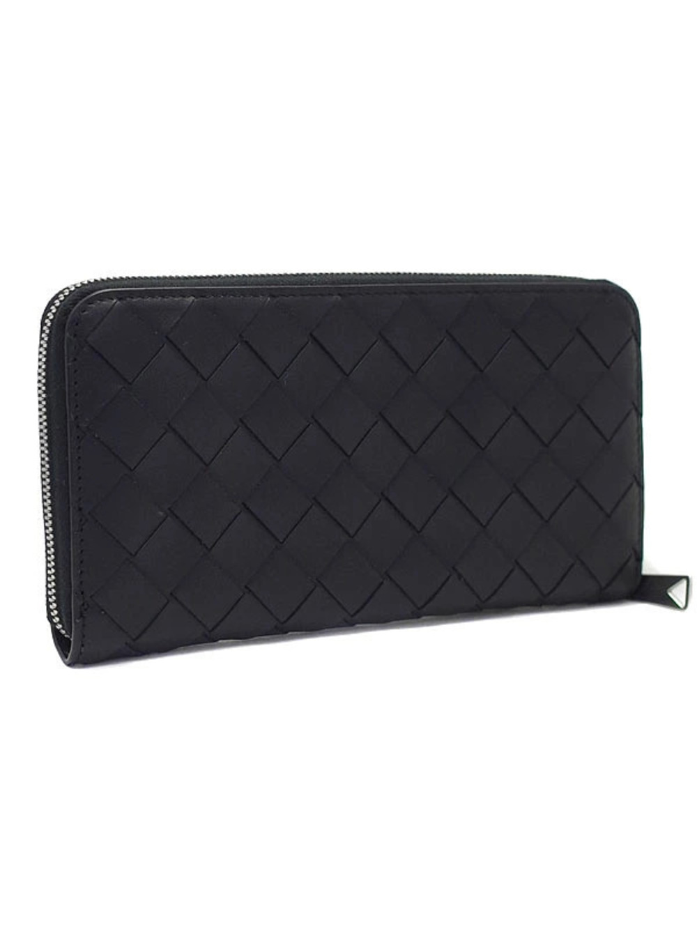 Bottega Veneta Round Long Wallet Intrecciato Zipper Zip Around Black